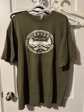 Alstyle Olive Green Canada Graphic Short Sleeve Tee